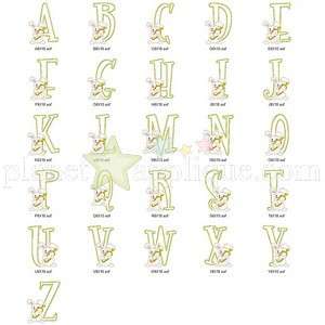 Cottontail Alpha Embroidery Machine Design