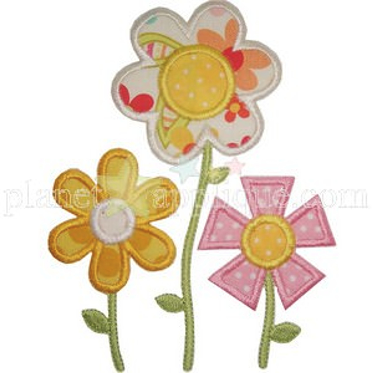 Flower Garden Applique Embroidery Design