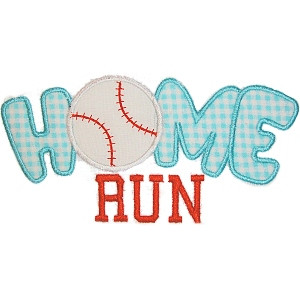 Home Run applique Embroidery Machine Design