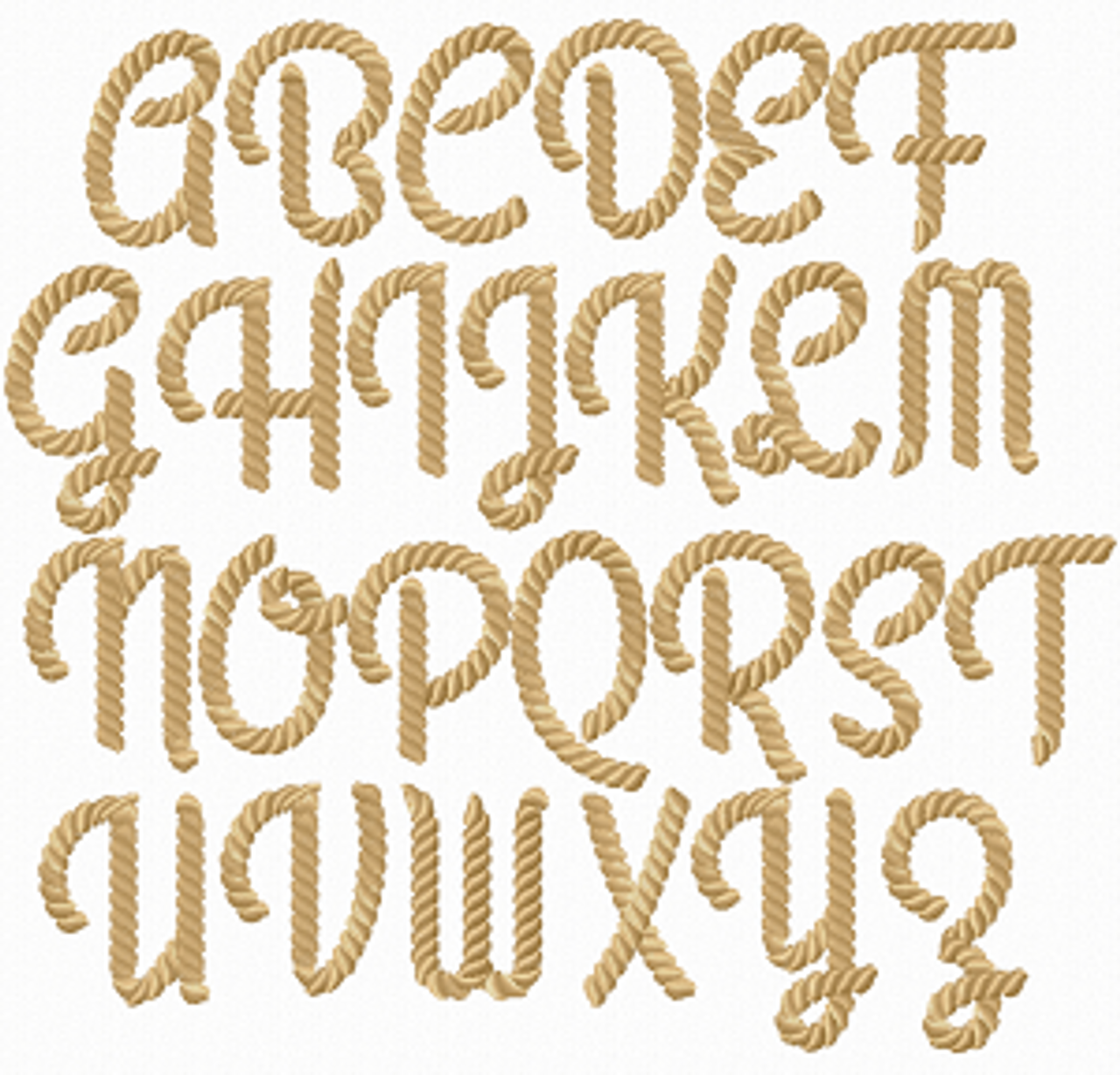 Rope Embroidery Font Applique Inc