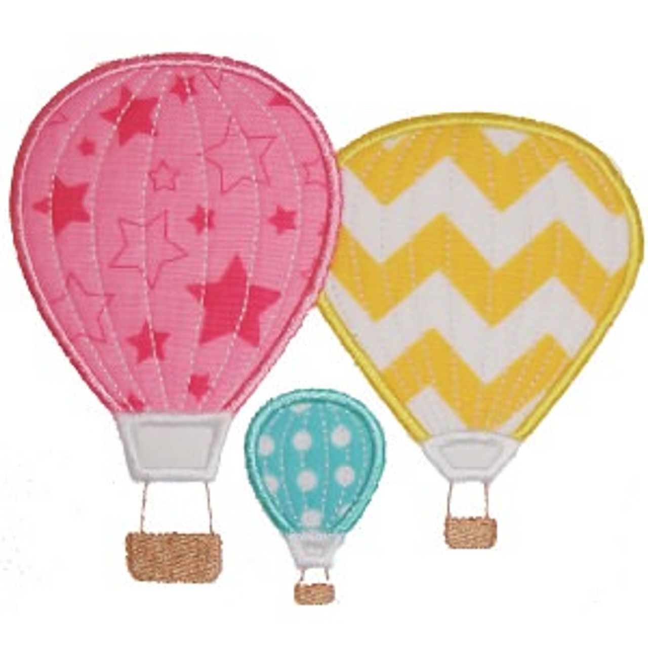 Hot air balloons embroidery machine design Hot air balloons embroidery machine design
