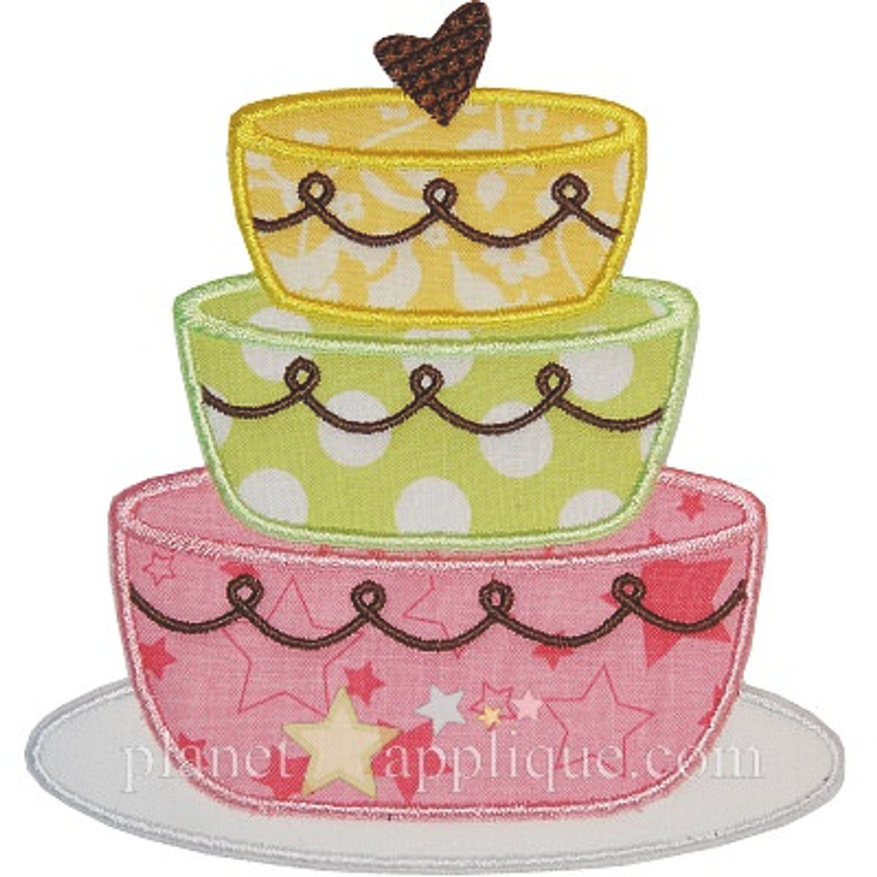 A Cake for First Birthday Applique · Creative Fabrica