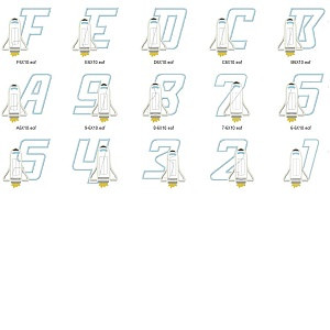 Blast Off Alpha Embroidery Machine Design