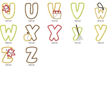 Mini Fall Alpha Embroidery Machine Design