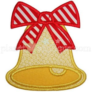 Christmas Bell Applique Embroidery Machine Design