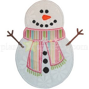 Cute Snowman Embroidery Machine Design