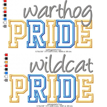 School Pride Set Embroidery Machine Design