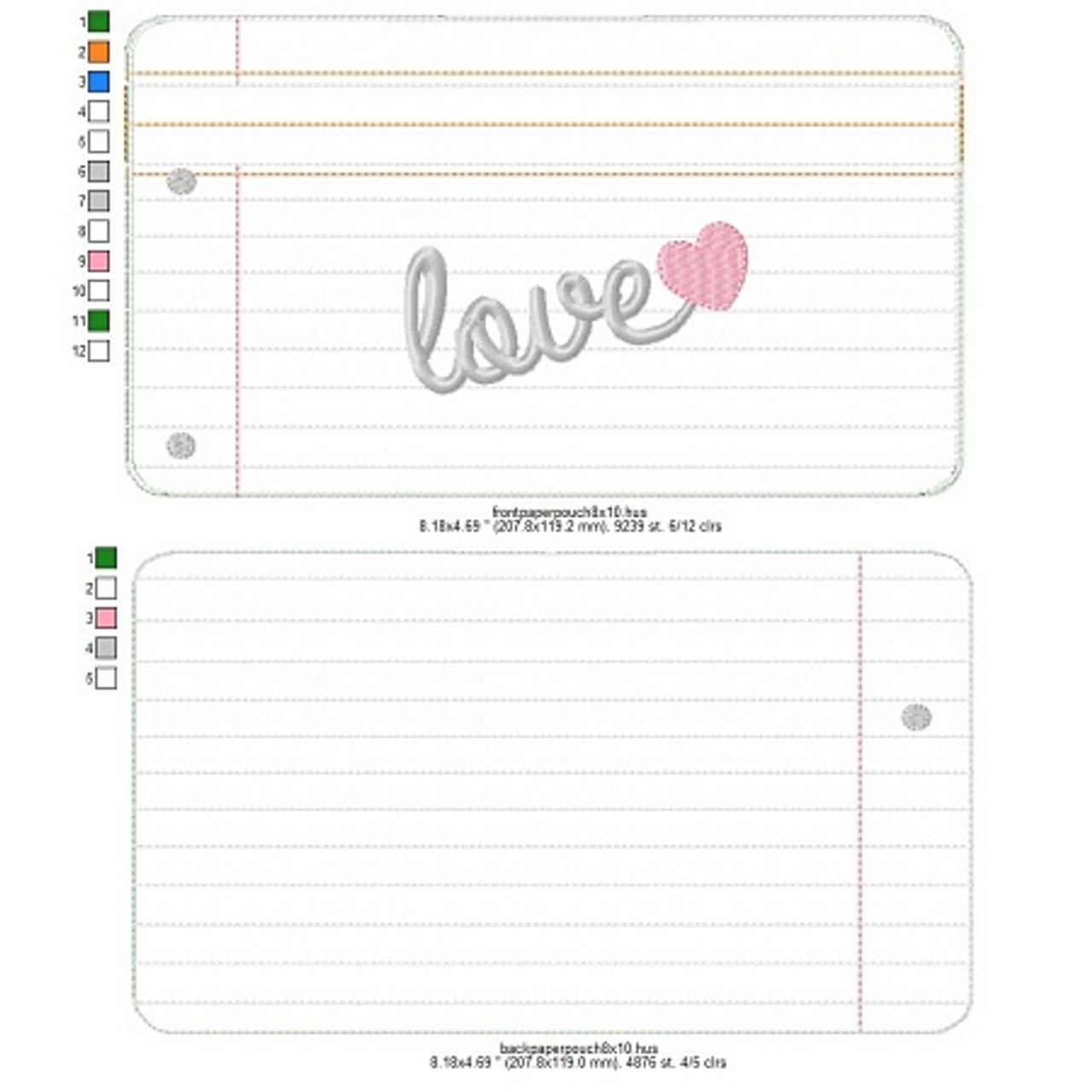 Book Planner Pen Holder ITH Embroidery design file