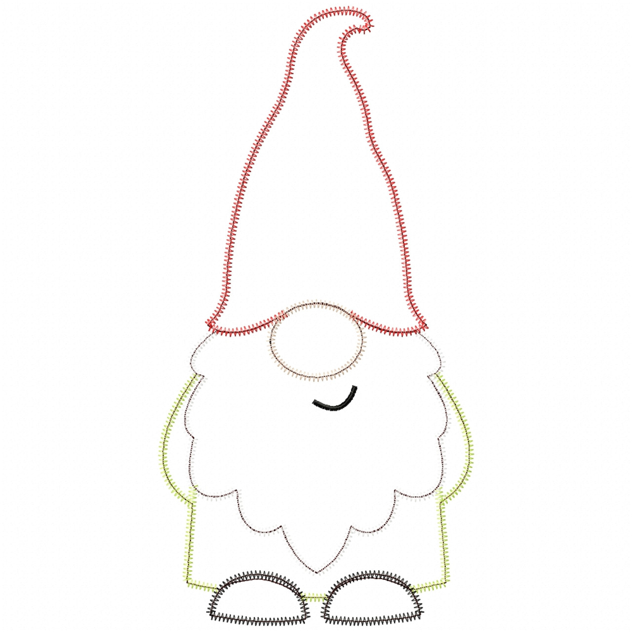 Boy Gnome Satin and Zigzag Applique Embroidery Machine Design printable-gnome-template-printables-mania