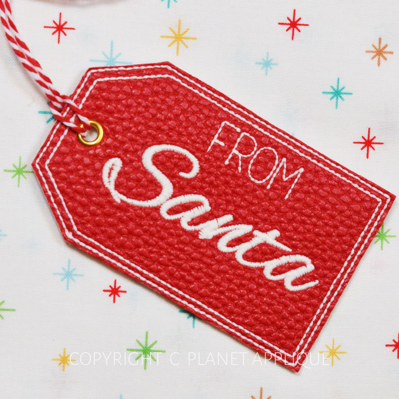 Santa Hat Monogram Stickers - Christmas Stickers - Gift Tags - So Fontsy