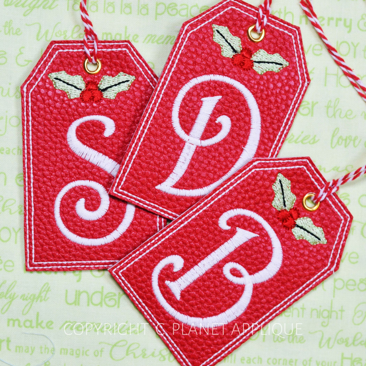 Christmas Gift Tags in the Hoop Machine Embroidery Design