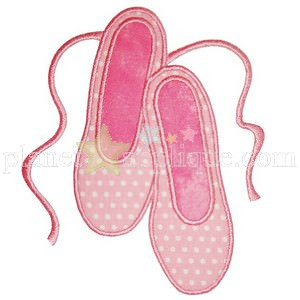 Ballet Shoes Applique Embroidery Machine Design