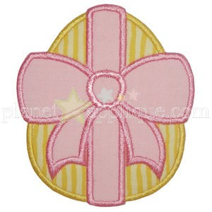 Bow Egg Applique Embroidery Machine Design