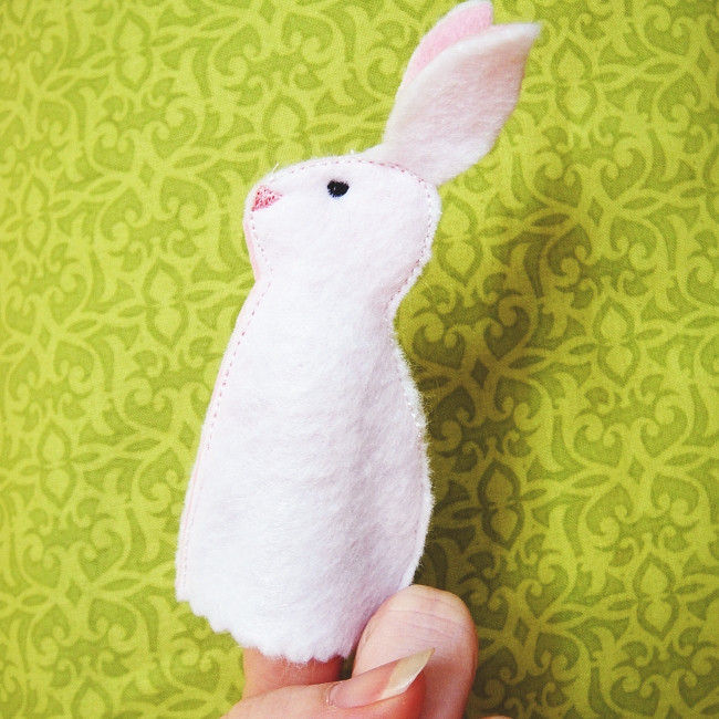 Easter Bunny Finger Puppet Embroidery Machine Design