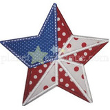 Flag Star Applique Machine Embroidery Design