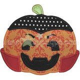 Free Vampire Pumpkin Applique Machine Embroidery Design