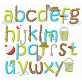 Fishing Embroidery Font Embroidery Design Alphabet