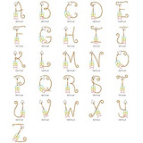 Arrow Alphabet Embroidery Font Design