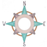 Nautical Compass Applique Machine Embroidery Design
