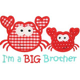 Sibling Crab Applique Machine Embroidery Design