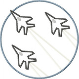 Jet Fighter Patch Applique Machine Embroidery Design