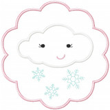 Snow Cloud Patch Applique Machine Embroidery Design