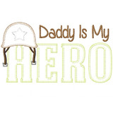 Army Dad Hero Vintage and Blanket Stitch Applique  Embroidery Design