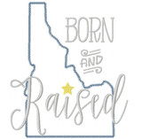Idaho Born and Raised Vintage and Blanket Stitch Applique Machine Embroidery Design