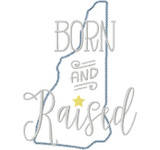 New Hampshire Born and Raised Vintage and Blanket Stitch Applique Machine Embroidery Design