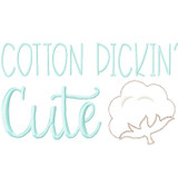 Cotton Pickin Cutie Satin and Zigzag Stitch Applique Embroidery Design