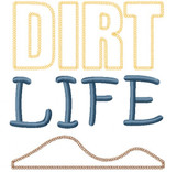 Dirt Life Vintage and Chain Stitch Applique Embroidery Design