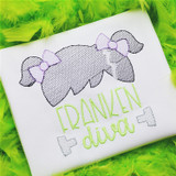 Franken Diva Sketch Embroidery Design