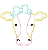 Sweet Cow Satin and Zigzag Stitch Applique Machine Embroidery Design