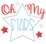 Oh My Stars Satin and Zigzag Applique Embroidery Design