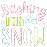 Dashing Through the Snow Satin and Zigzag Applique Embroidery Design