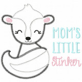 Mommys Little Stinker Satin and Zigzag Applique Embroidery Design