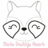 Stole Daddys Heart Satin and Zigzag Applique Embroidery Design