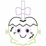 Girly Franken Candy Apple Satin and Zigzag Applique Embroidery Design