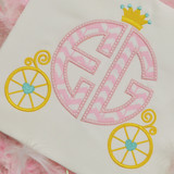 Princess Carriage Monogram Applique Alpha Embroidery Design Font