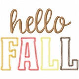 Hello Fall Vintage and Chain Applique Embroidery Design