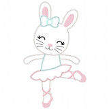Ballerina Bunny Satin and Zigzag Applique Embroidery Design