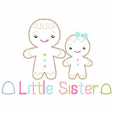 Sibling Gingerbread Sister Satin and Zigzag Applique Embroidery Design
