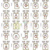 Reindeer Applique Alphabet Embroidery Font Design