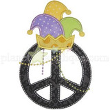 Free Mardi Gras Peace Machine Embroidery Design