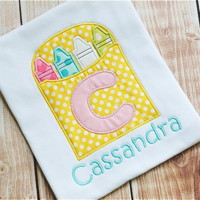 Crayon Box Alpha Embroidery Machine Design