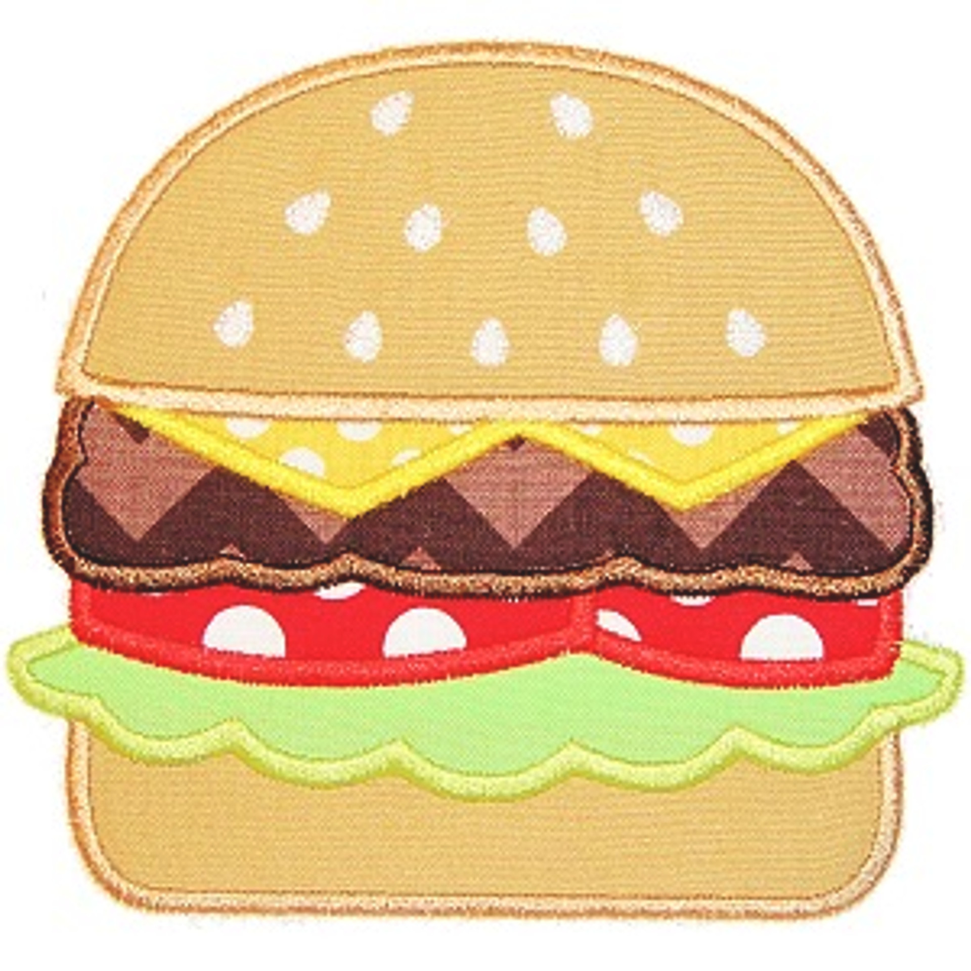 Hamburger applique embroidery machine design Hamburger applique embroidery machine design