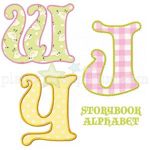 Storybook Alphabet Font Embroidery Machine Design
