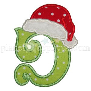 Santa Hat Alphabet Embroidery Machine Design