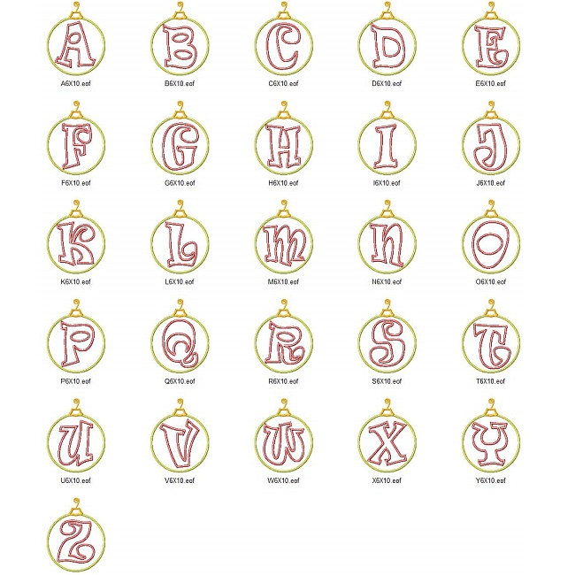 Ornament 2 Alpha Embroidery Machine Design