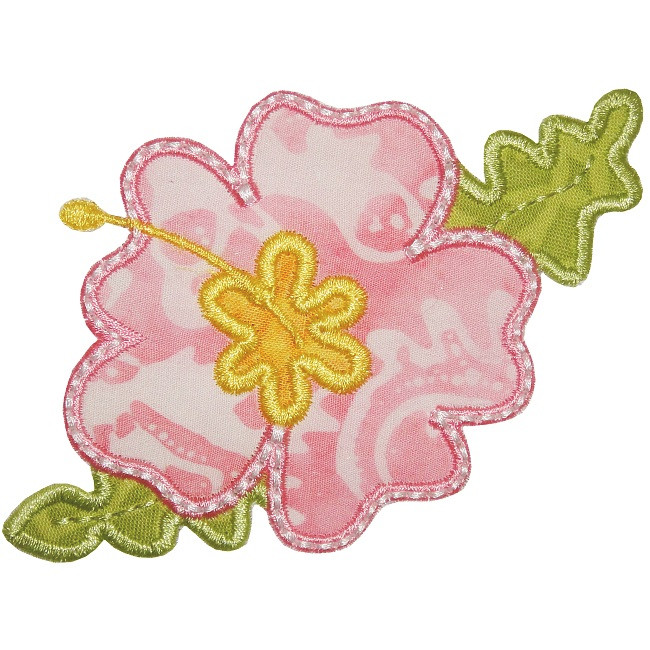 Hibiscus Applique Embroidery Machine Design